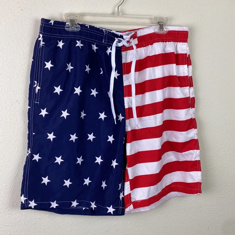 Mountain and Isles | American Flag Swim Shorts Trunks Men's XX-Large
